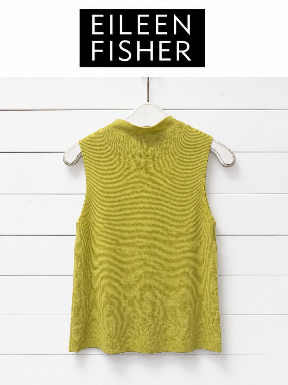 Eileen Fisher Fine Knit Sleeveless Top – Chartreuse – Size M